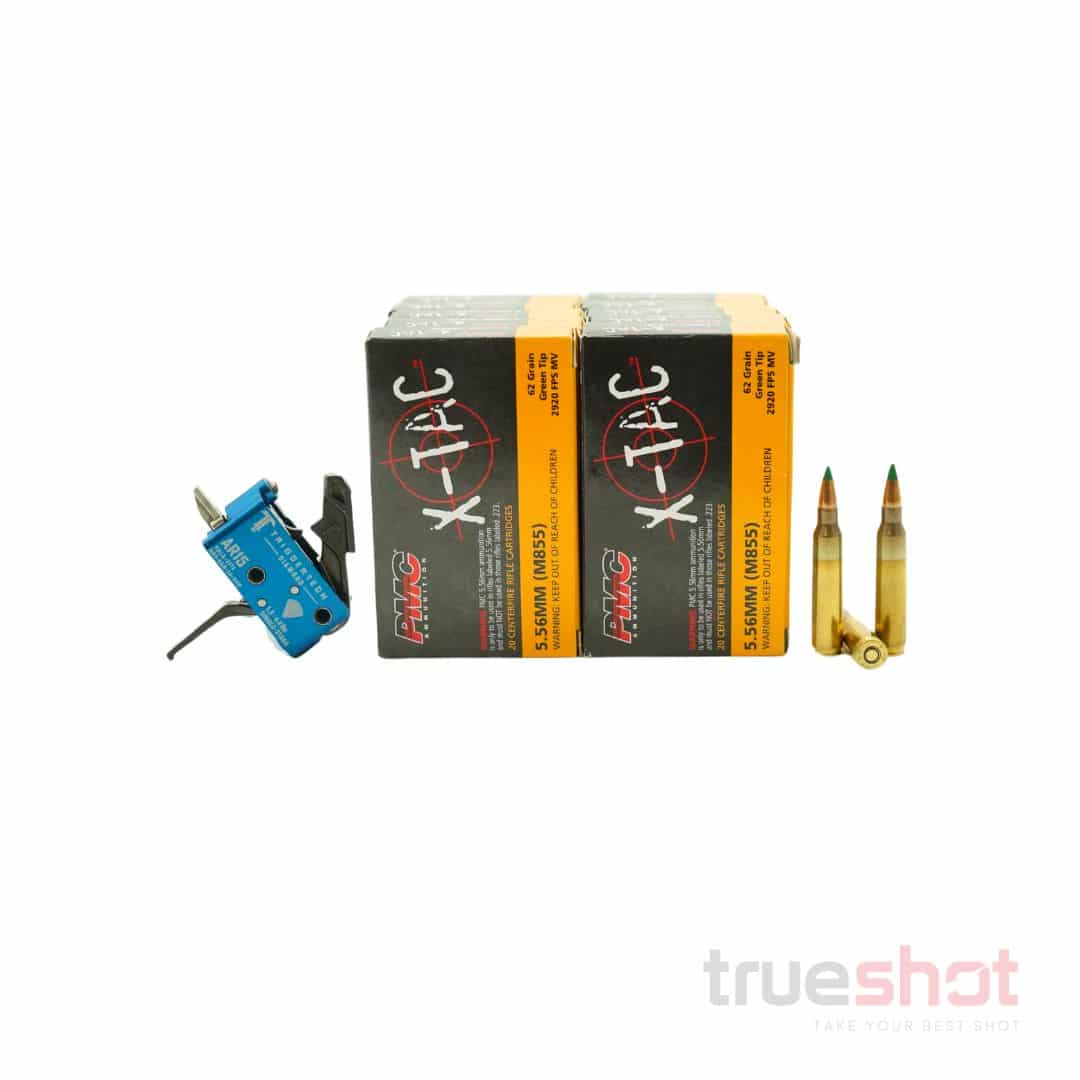BUNDLE DEAL: TriggerTech Diamond Single Stage Flat Drop in AR-15 Trigger and 200 Rounds of Ammo