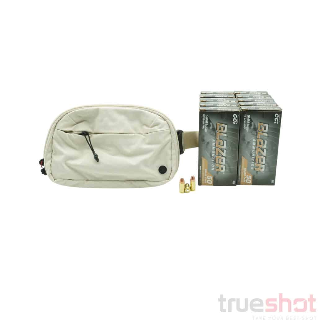 BUNDLE DEAL: White Vertx Everyday Fanny Pack 2.0 and 500 Rounds of Ammo