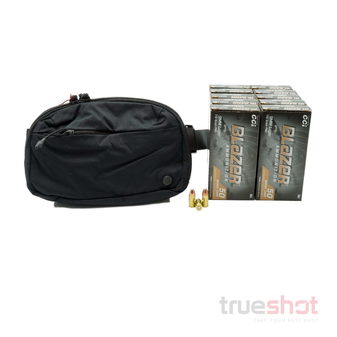 BUNDLE DEAL: Black Vertx Everyday Fanny Pack and 500 Rounds of Ammo