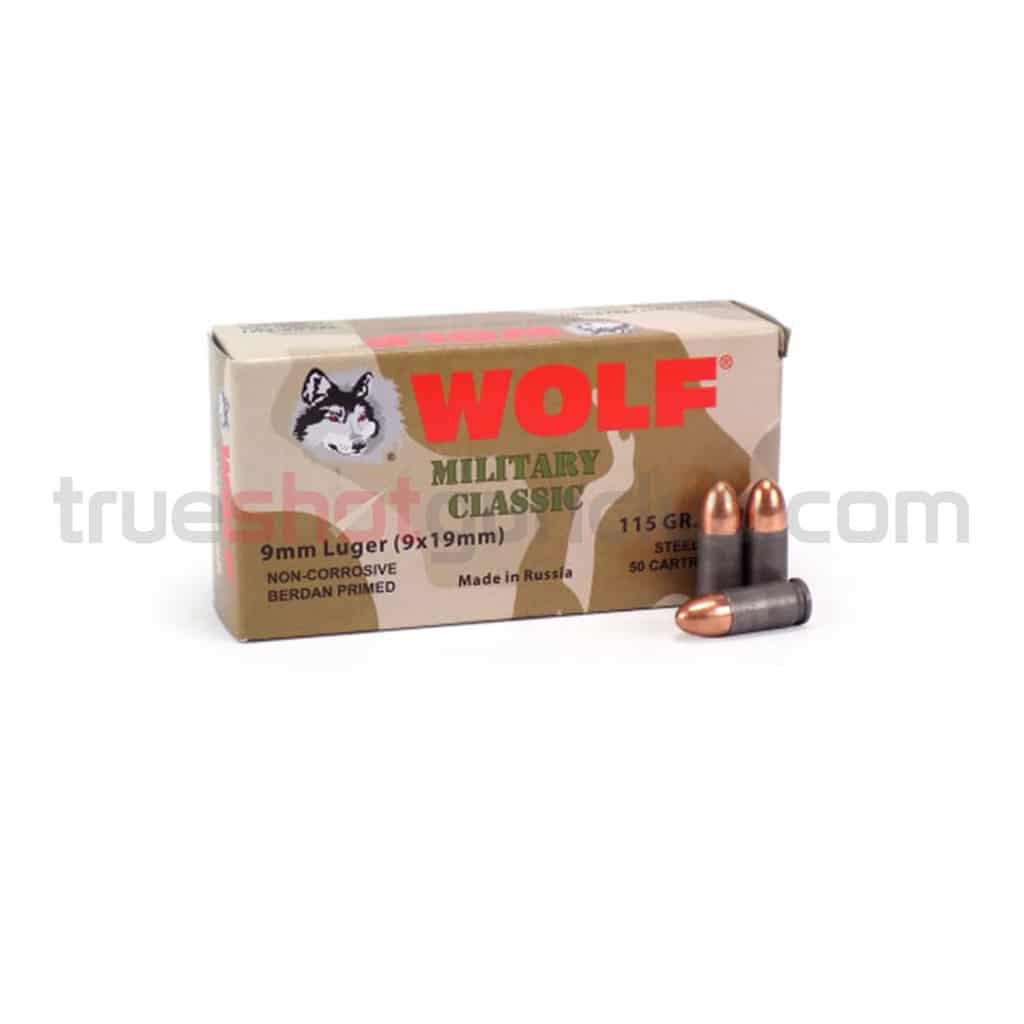 Wolf Ammunition - 9mm - 115 Grain - FMJ