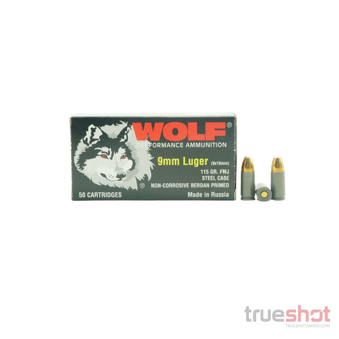 Wolf Ammunition - 9mm - 115 Grain - FMJ