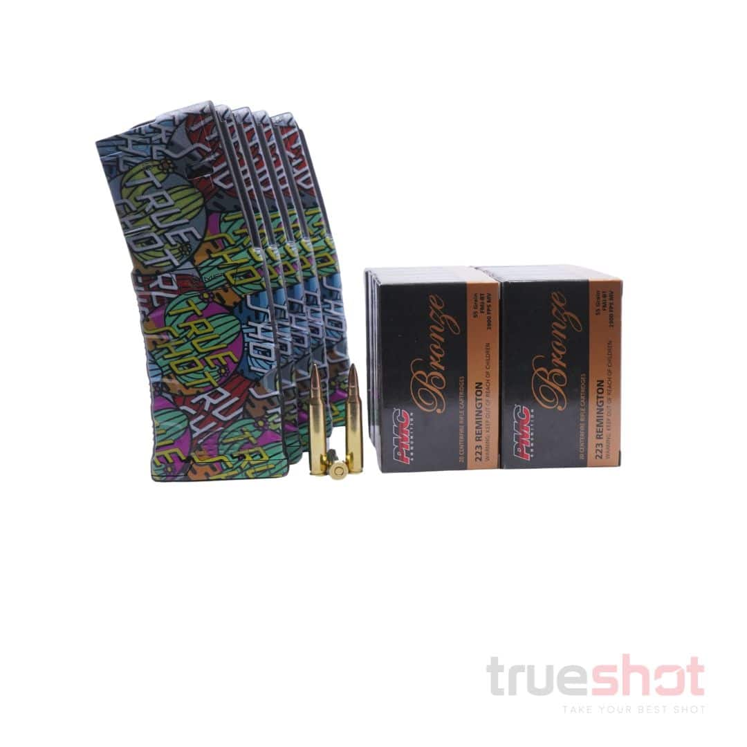 BUNDLE DEAL: 5 Cactus Sticker 30 Round MFT AR-15 Magazines and 200 Rounds of Ammo