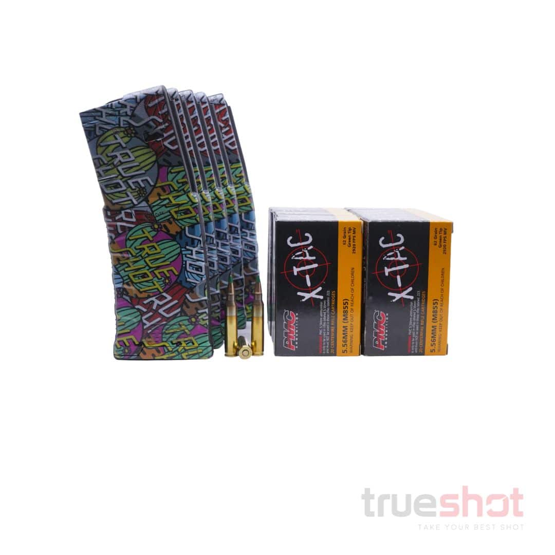 BUNDLE DEAL: 5 Cactus Sticker 30 Round MFT AR-15 Magazines and 200 Rounds of Ammo
