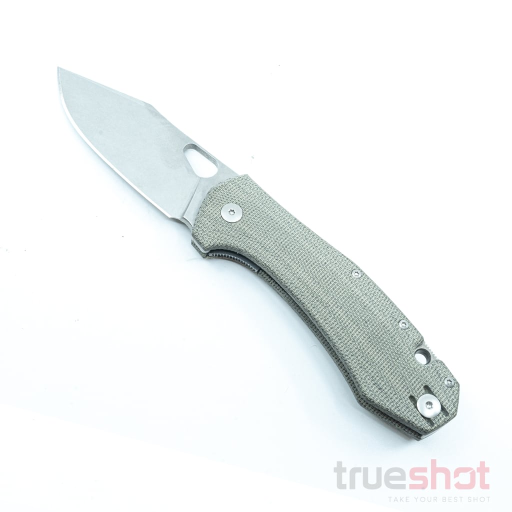 Giant Mouse ACE Grand, Green Micarta, Satin, 3.4 Inch Blade Length