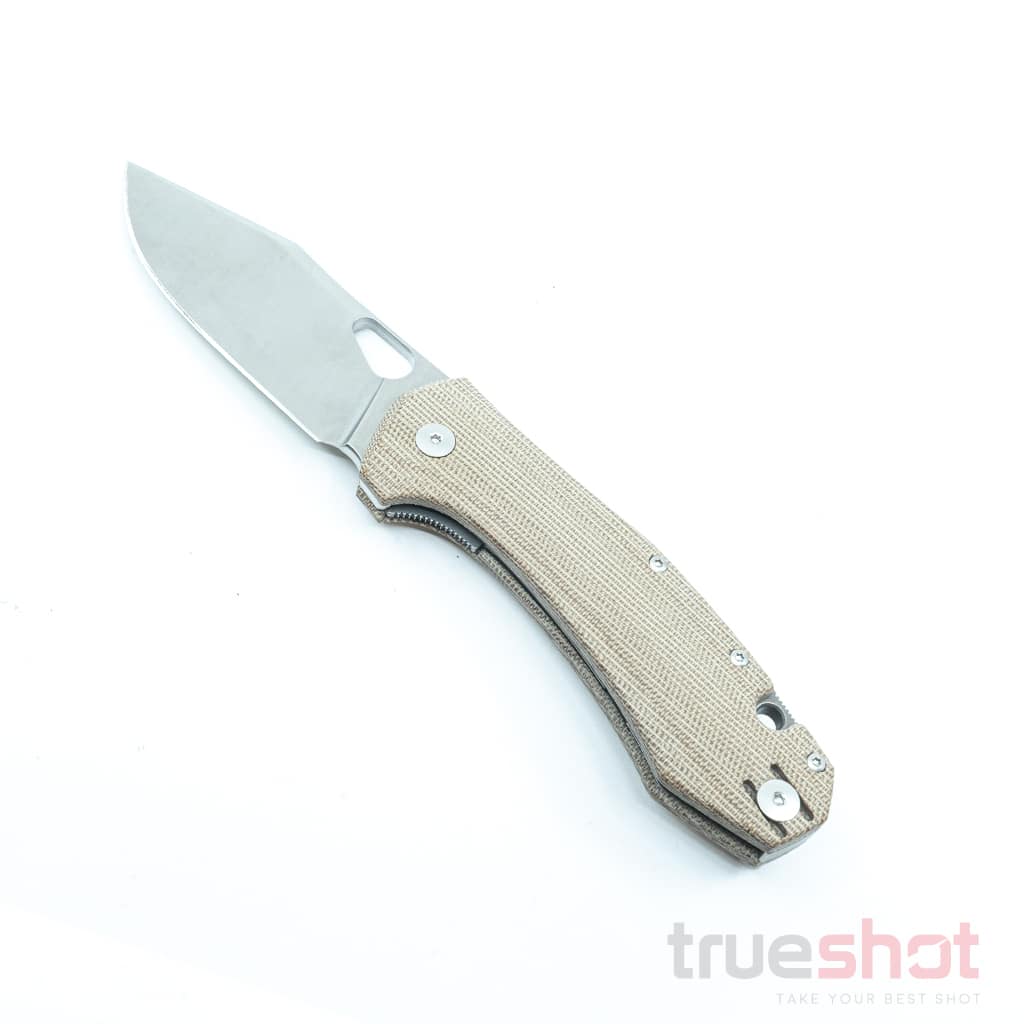 Giant Mouse ACE Grand, Natural Micarta Satin, 3.4 Inch Blade Length