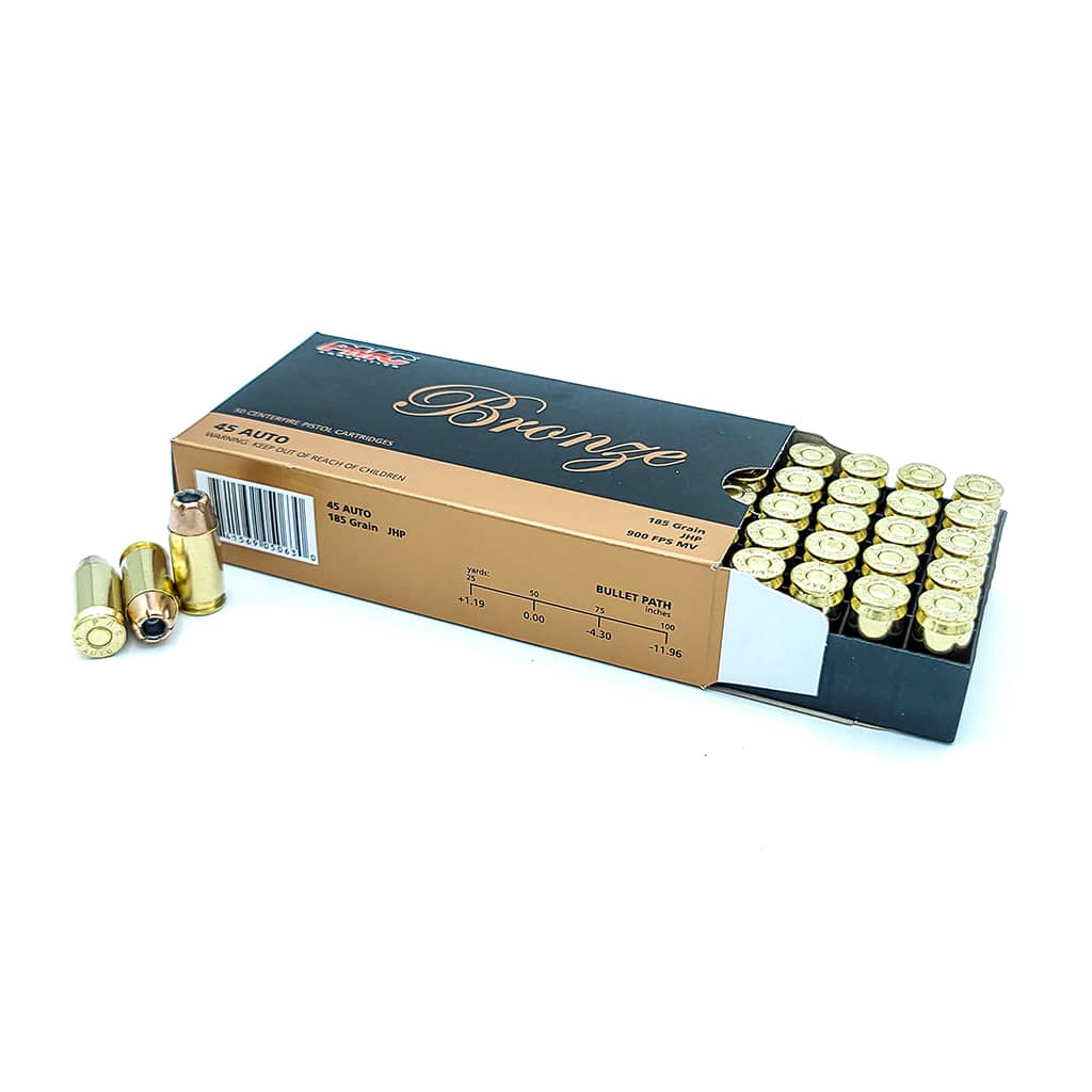 PMC Bronze 45 ACP 185 Grain JHP Review | True Shot Ammo – True