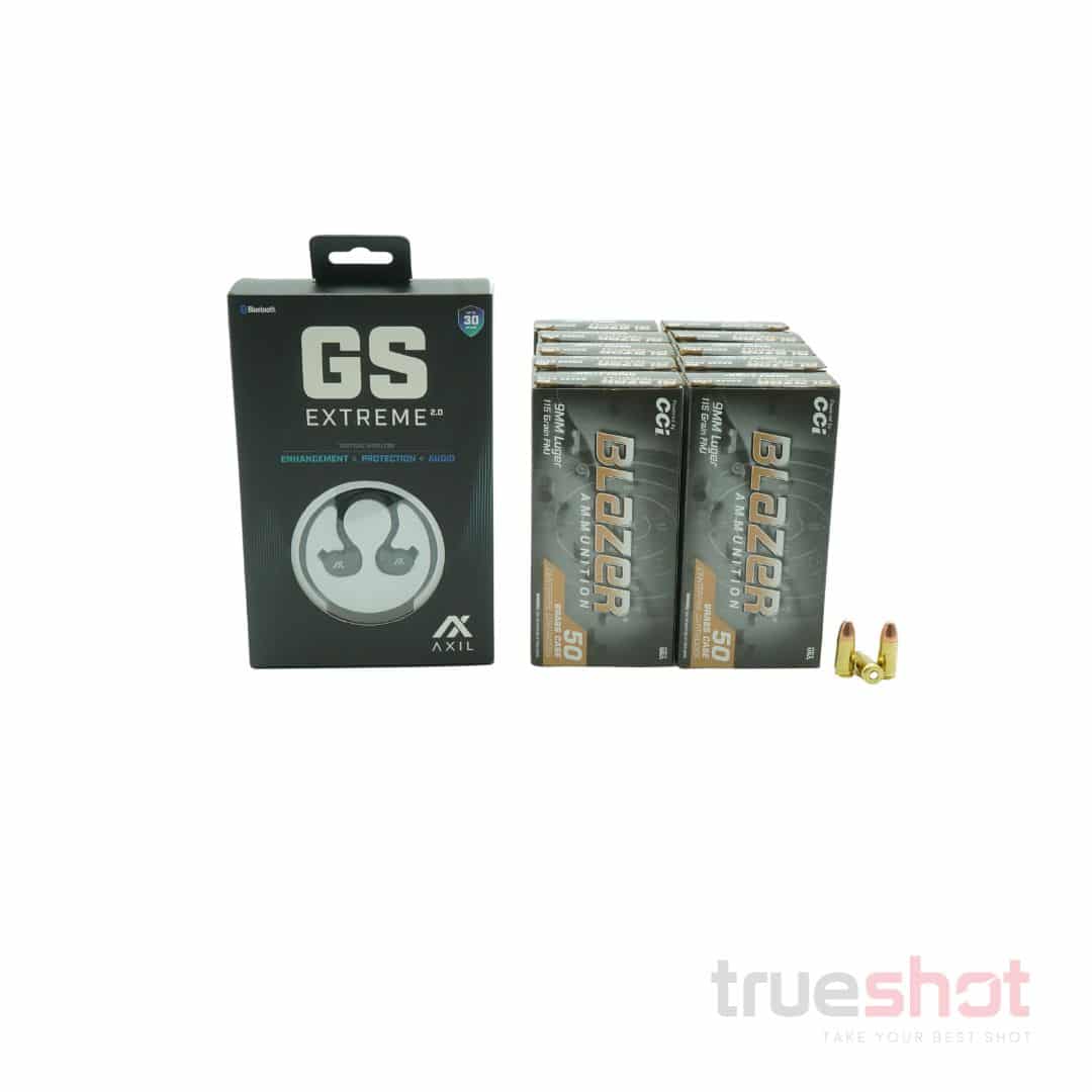 BUNDLE DEAL: AXIL GS2 Wired Ear Buds and 500 Rounds of Ammo