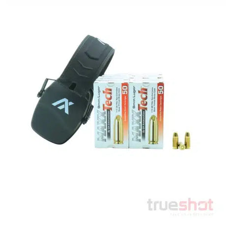 BUNDLE DEAL: Black Axil Trackr Passive Ear Muffs and 500 Rounds of Ammo