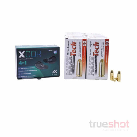 BUNDLE DEAL: Axil XCOR Wireless Shooting Ear Buds and 500 Rounds of Ammo