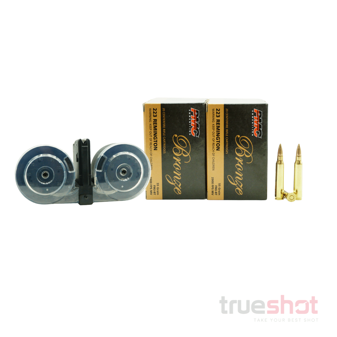 BUNDLE DEAL: 100 Round KCI AR-15 Drum Magazine and 200 Rounds of Ammo