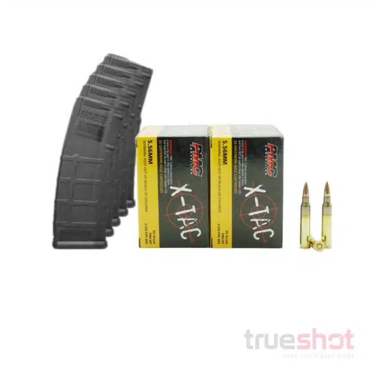 BUNDLE DEAL: 5 Black 30 Round Magpul PMAG 300 Blackout AR-15 Magazine and 200 Rounds of Ammo