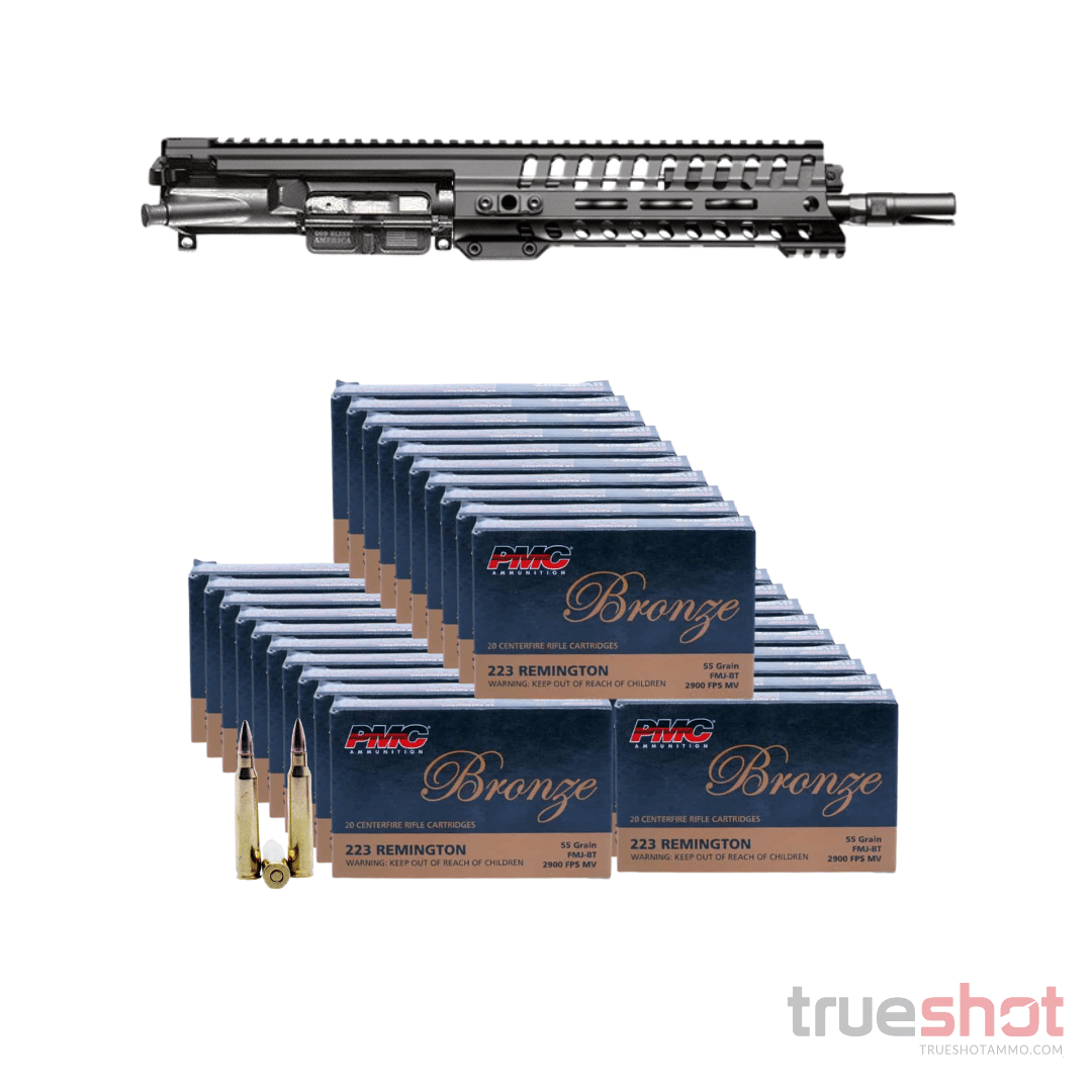 Bundle Deal: POF USA – P-415 EDGE Upper Receiver – 5.56x45mm – 10.5″ Barrel and PMC -223 Rem – 55 Grain – FMJ – 500 Rounds