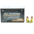 Blazer ammunition box with bullets on a white background