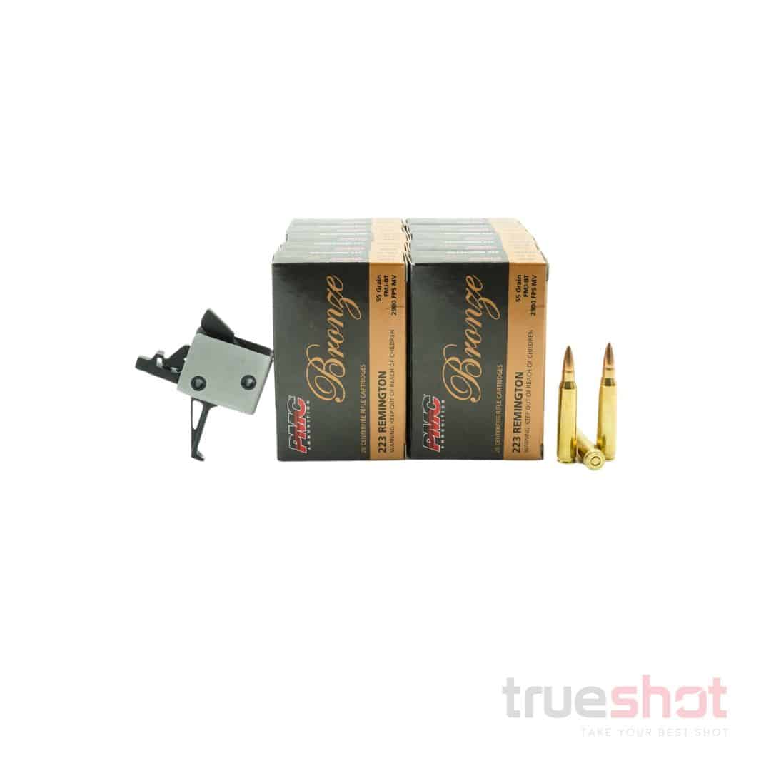 BUNDLE DEAL: CMC 2 lb 2 Stage Flat Drop In AR-15 Trigger and 200 Rounds of Ammo