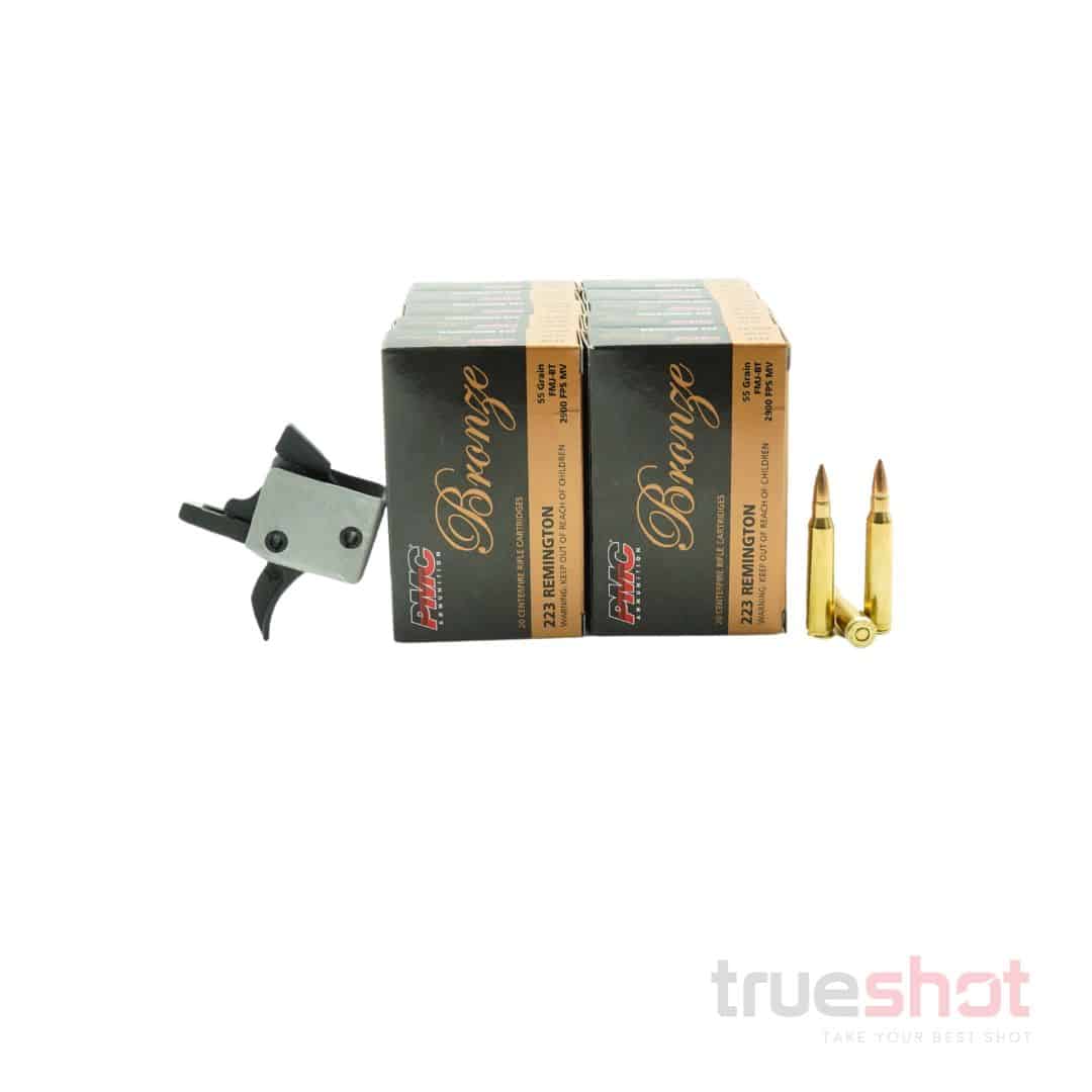 BUNDLE DEAL: CMC 3.5 lb Single Stage Curved Drop In AR-15 Trigger and 200 Rounds of Ammo