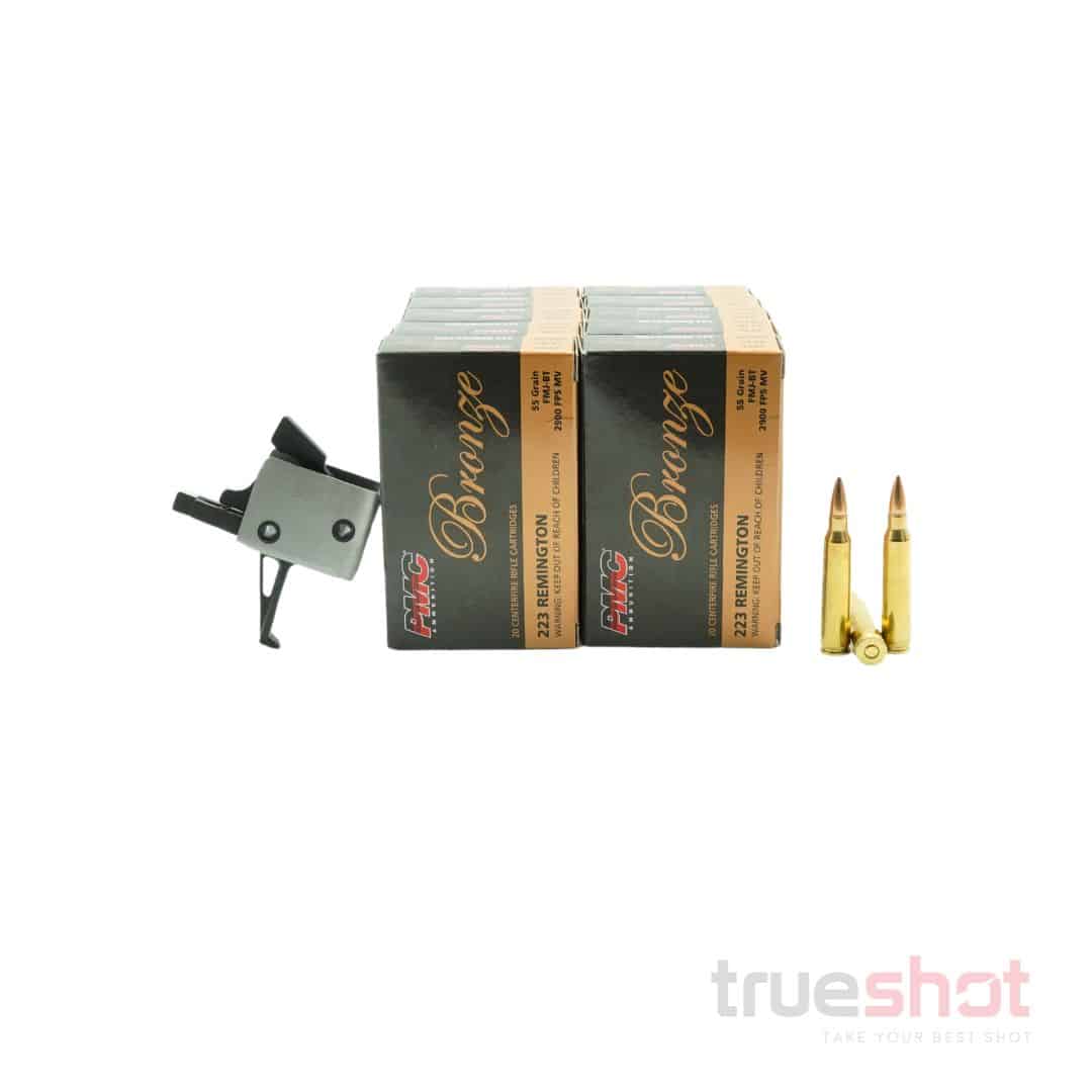 BUNDLE DEAL: CMC 2.5 lb Single Stage Flat Drop In AR-15 Trigger and 200 Rounds of Ammo