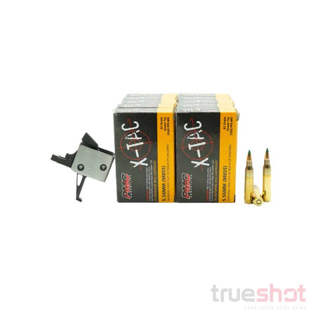BUNDLE DEAL: CMC 3.5 lb Single Stage Flat Drop In AR-15 Trigger and 200 Rounds of Ammo