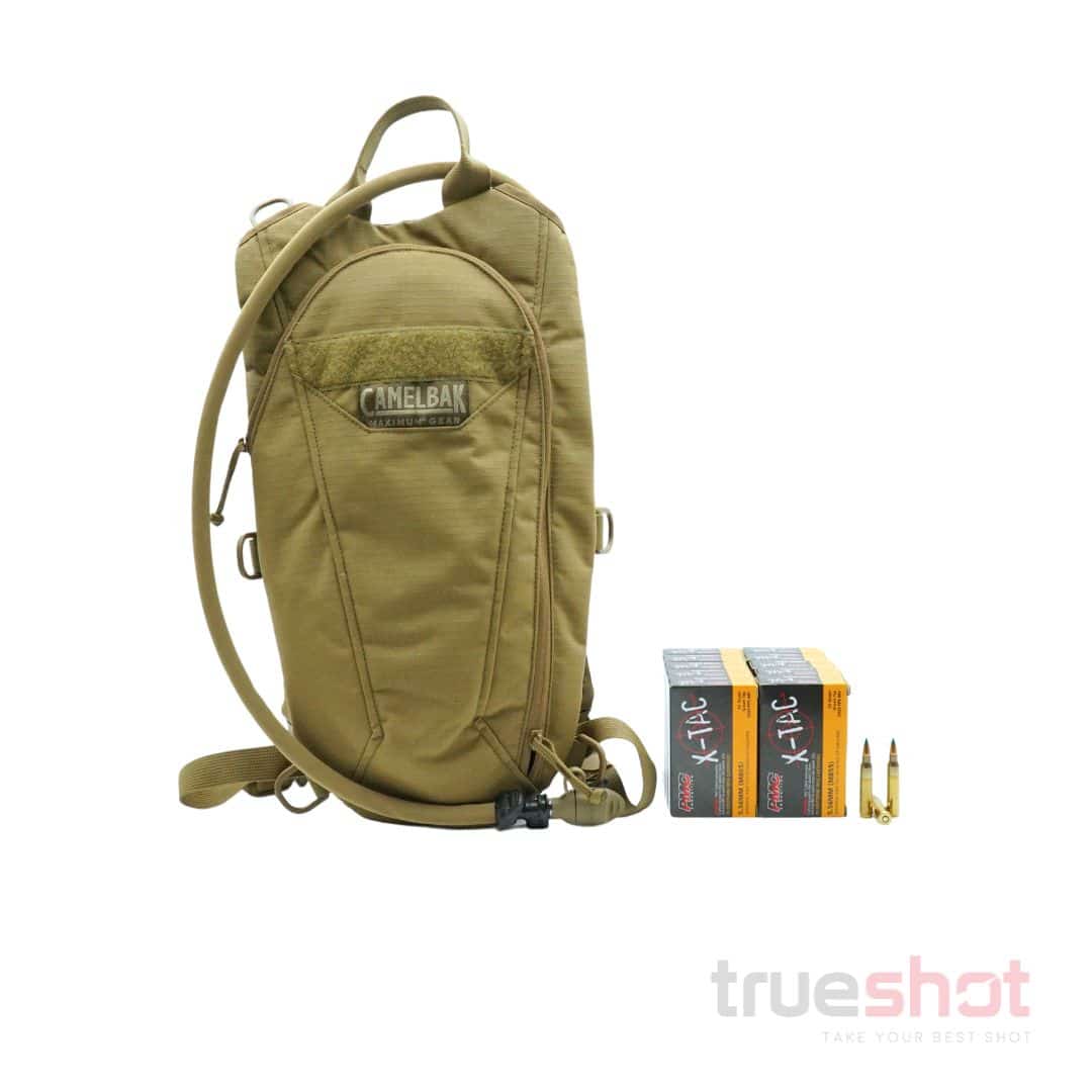 BUNDLE DEAL: Coyote CamelBak ThermoBak Minimalist Backpack with Reservoir and 200 Rounds of Ammo