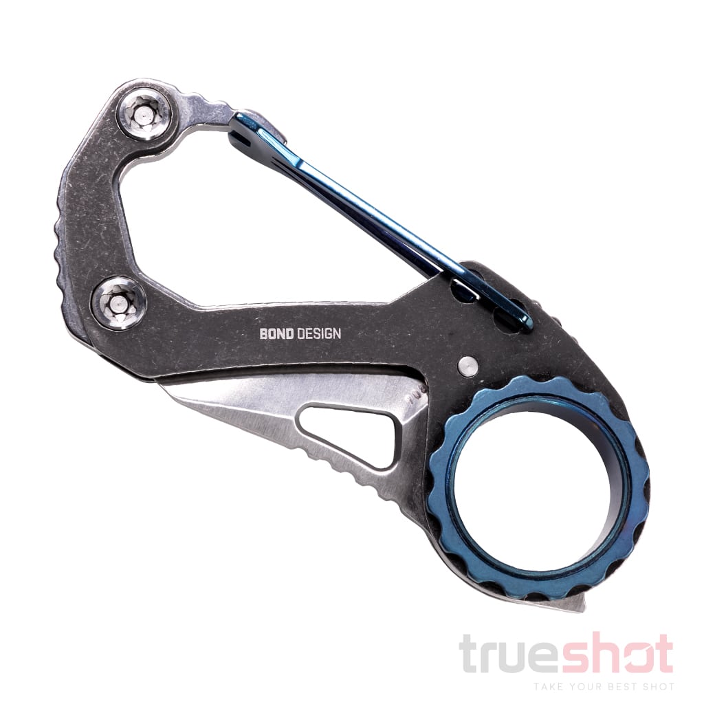 CRKT - Compano Carabiner Sheepsfoot - Black/Blue - Steel - 8Cr13MoV - 1.44"