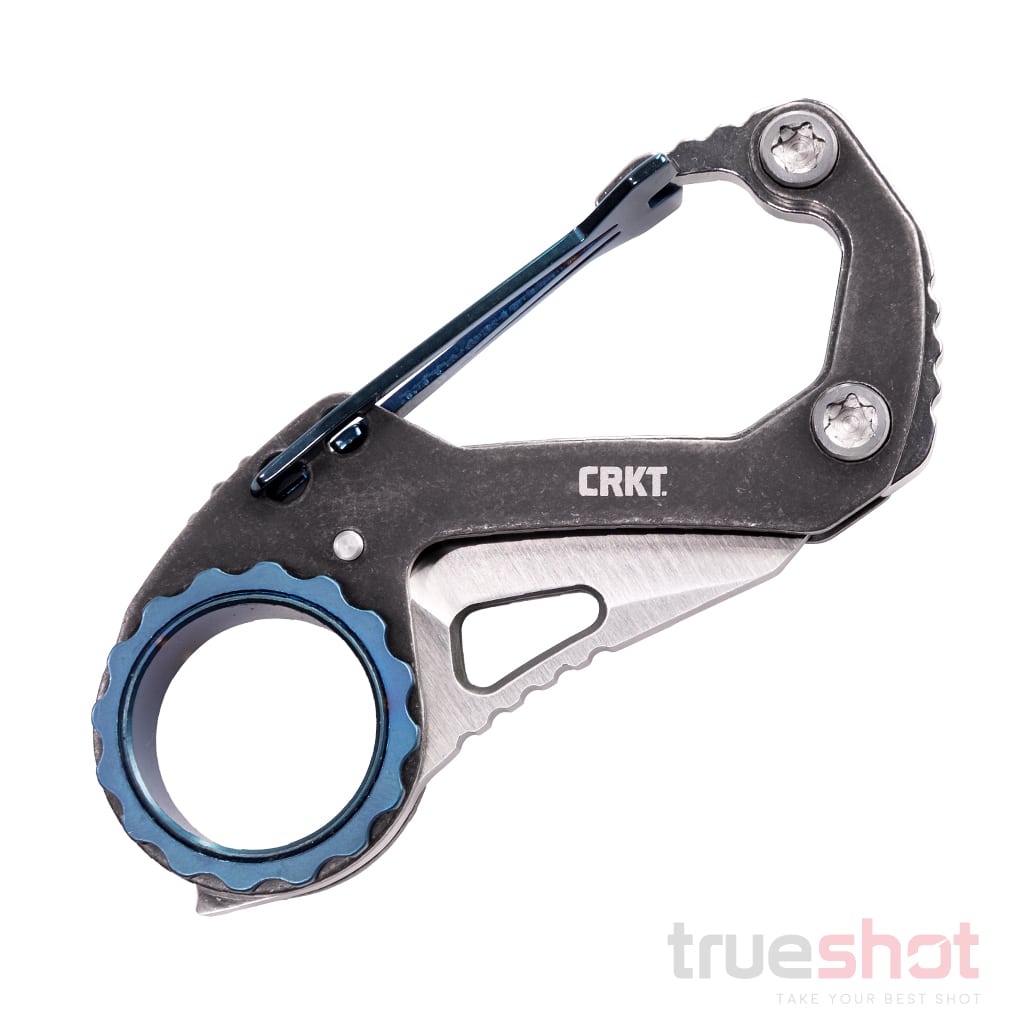 CRKT - Compano Carabiner Sheepsfoot - Black/Blue - Steel - 8Cr13MoV - 1.44"