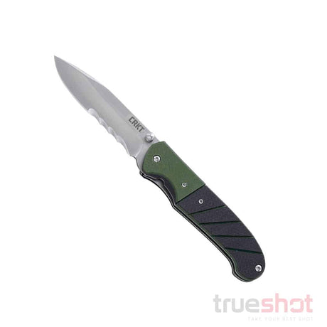 CRKT Ignitor Black Green Serrated