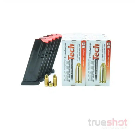 BUNDLE DEAL: 5 Blued 15 Round CZ P-10C Steel Magazines and 500 Rounds of Ammo