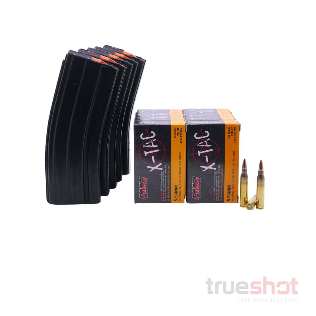 BUNDLE DEAL: 5 Black 30 Round Duramag Aluminum AR-15 Magazines and 200 Rounds of Ammo