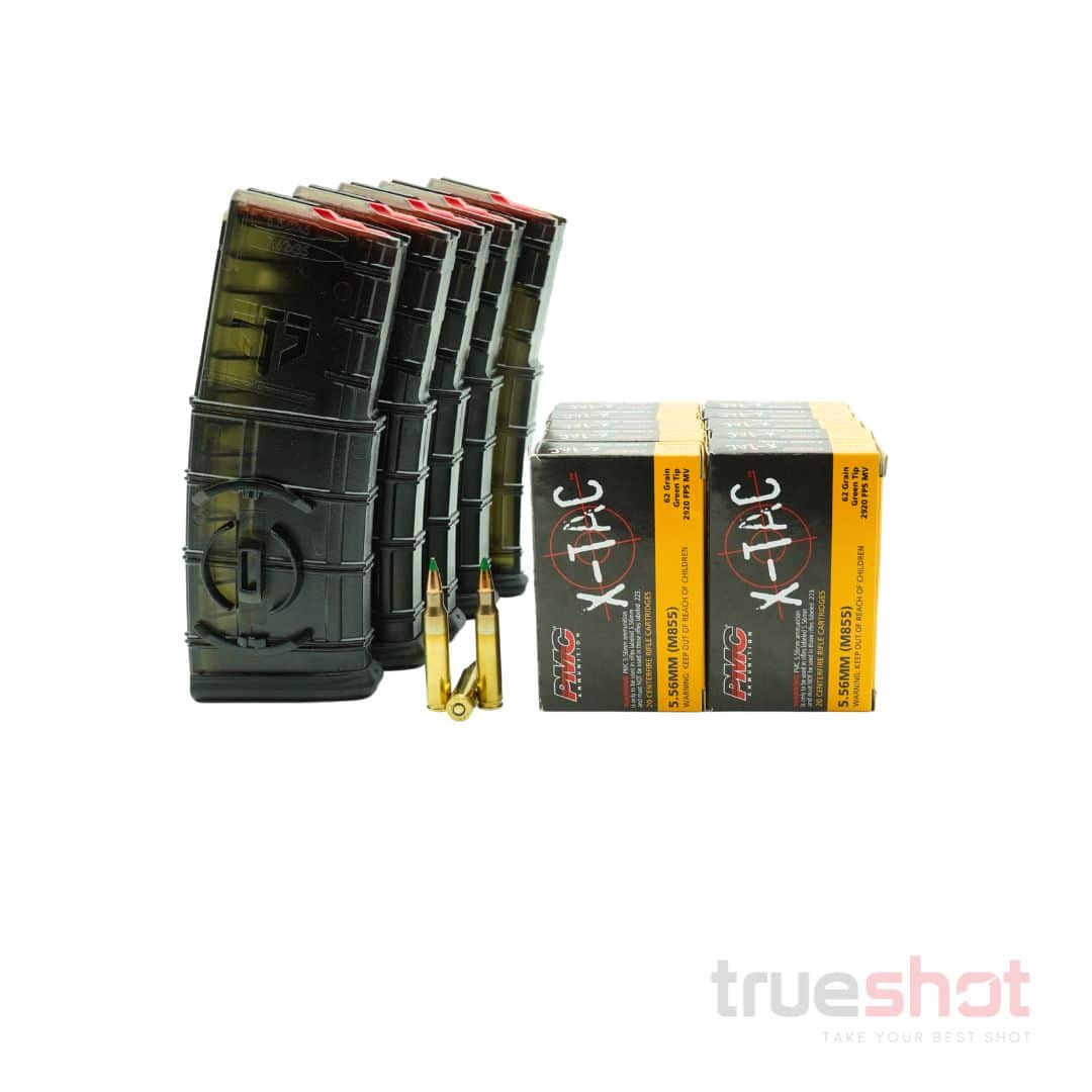 BUNDLE DEAL: 5 Carbon Smoke 30 Round ETS Gen 2 AR-15 Magazines and 200 Rounds of Ammo