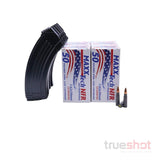 BUNDLE DEAL: 5 Black KCI Steel AK-47 Mags and 200 Rounds of Ammo