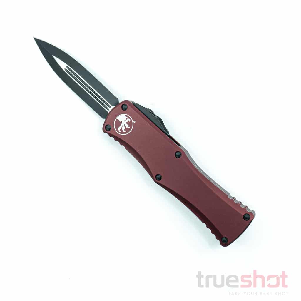 Microtech Hera DE, Black Plain, Merlot Red Aluminum 3 Inch Blade Length