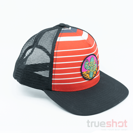 True Shot - Cactus Patch Stripe - Red - Trucker Hat