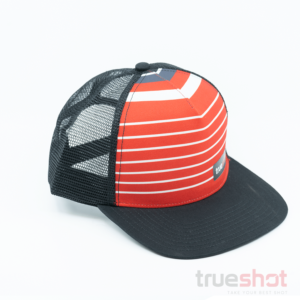 True Shot - Red Stripe - Red/Black - Trucker Hat