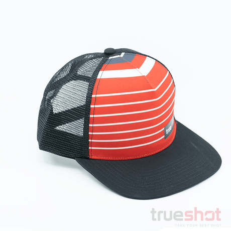 True Shot - Red Stripe - Red/Black - Trucker Hat