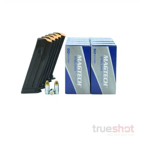 BUNDLE DEAL: 5 Black 17 Round FN 509 Steel Magazines and 500 Rounds of Ammo