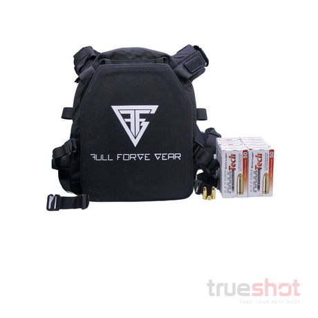 BUNDLE DEAL: Black Full Forge Gear Plate Carrier, 2 Level 3A Plates, And 500 Rounds of Ammo