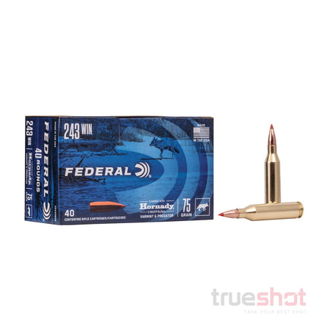 Federal Varmint & Predator 243 Win, 75 Grain, Hornady V-MAX