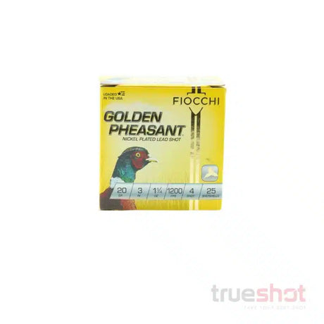 Fiocchi - Golden Pheasant Nickel Plated Lead - 20 Gauge - #4 Shot - 3" - 1-1/4 oz. - 1200 FPS