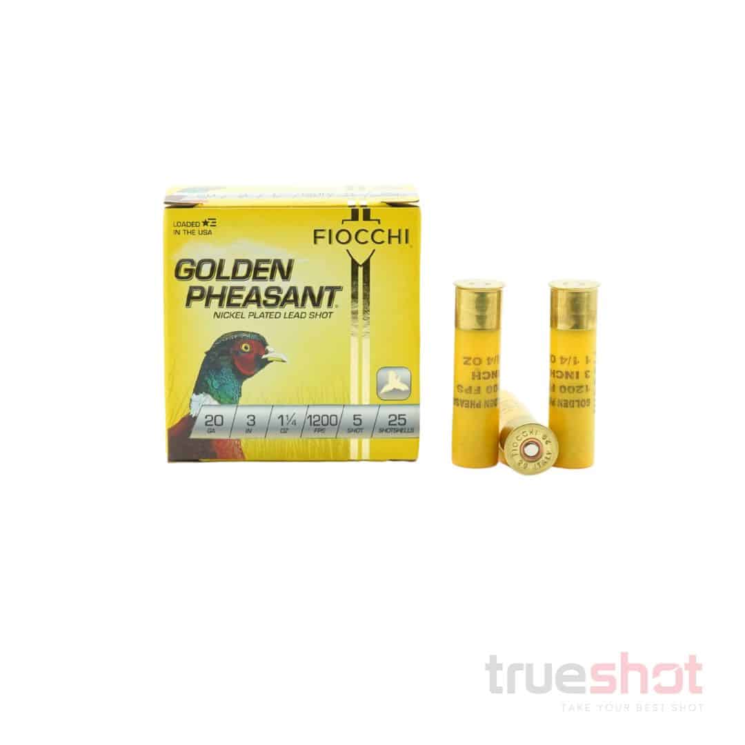 Fiocchi - Golden Pheasant Nickel Plated Lead - 20 Gauge - #5 Shot - 3" - 1-1/4 oz. - 1200 FPS