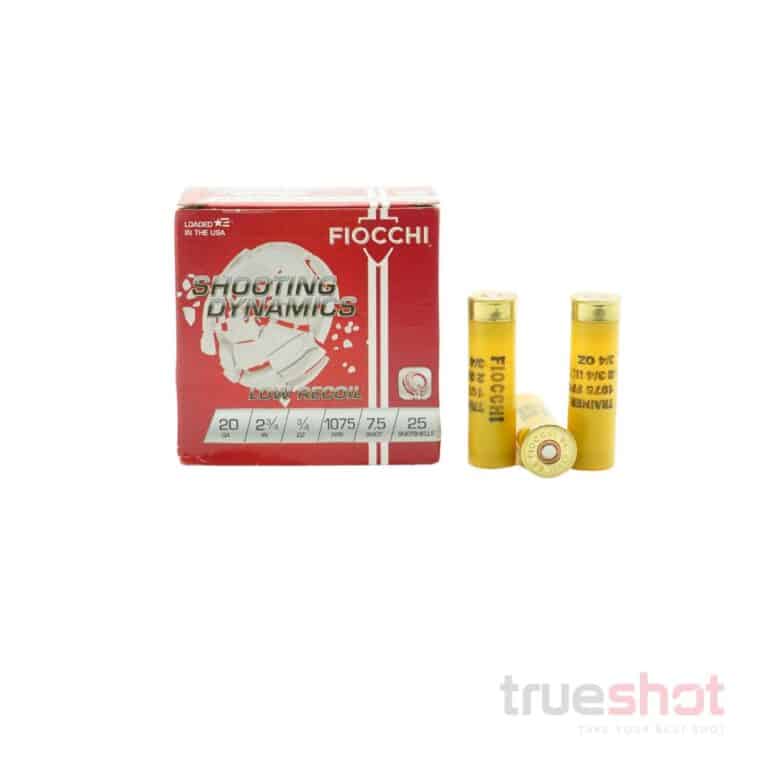 Fiocchi - Shooting Dynamics Low Recoil - 20 Gauge - #7.5 Shot - 2.75" - 3/4 oz. - 1075 FPS