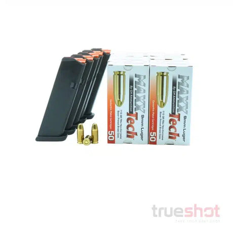 BUNDLE DEAL: 5 Black 17 Round Glock Gen 5 Magazines and 500 Rounds of Ammo