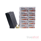 BUNDLE DEAL: 5 Black 17 Round Glock Magazines and 500 Rounds of Ammo