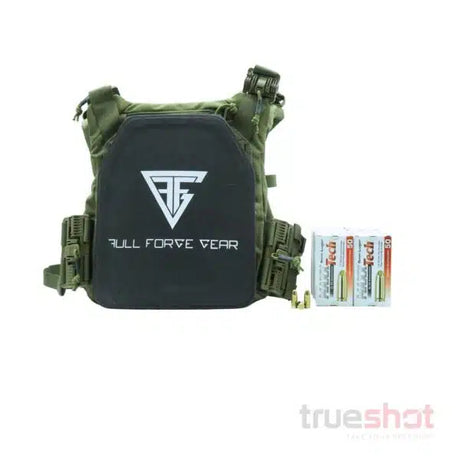 BUNDLE DEAL: Green Full Forge Gear Plate Carrier, 2 Level 3A Plates, and 500 Rounds of Ammo