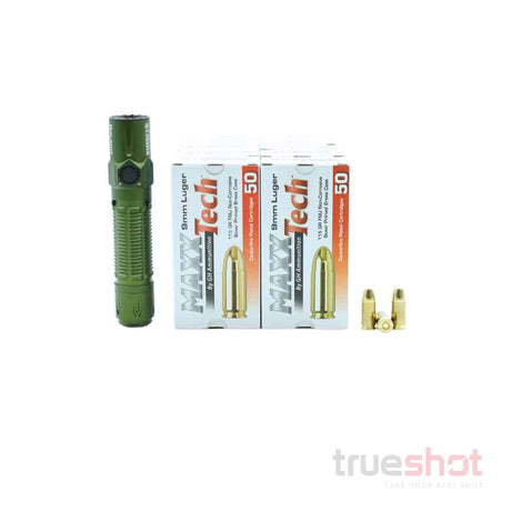 BUNDLE DEAL: OD Green Olight Warrior 3S High Beam Tactical Flashlight and 500 Rounds of Ammo