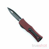 Microtech - 702-1MR - Hera - DE - Black Plain - Merlot Red Aluminum -  3.00"