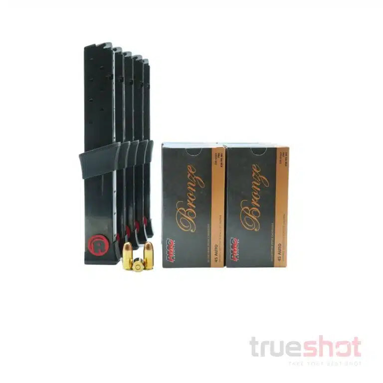 BUNDLE DEAL: 5 Black 20 Round Hi-Point 4595 Magazines and 500 Rounds of 45 ACP