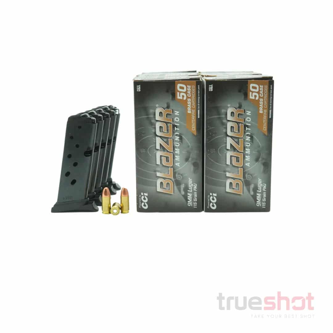 BUNDLE DEAL: 5 Black 8 Round Hi-Point C9/CF380 Magazines and 500 Rounds of Ammo