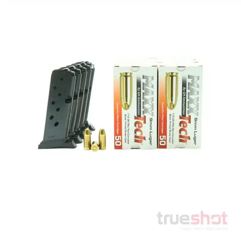BUNDLE DEAL: 5 Black 8 Round Hi-Point C9/CF380 Magazines and 500 Rounds of Ammo