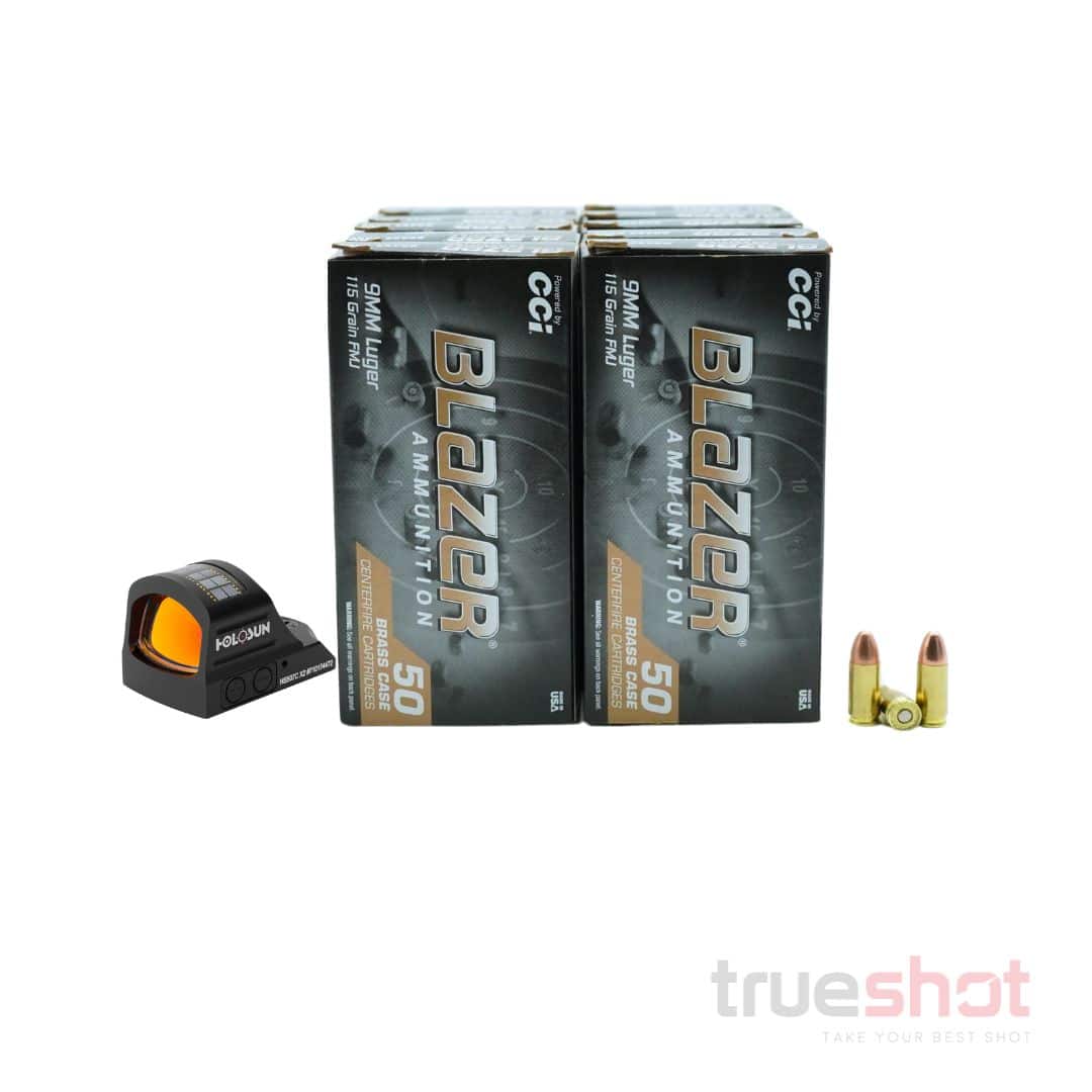BUNDLE DEAL: Holosun 507c X2 Red Dot Pistol Sight and 500 Rounds of Am ...
