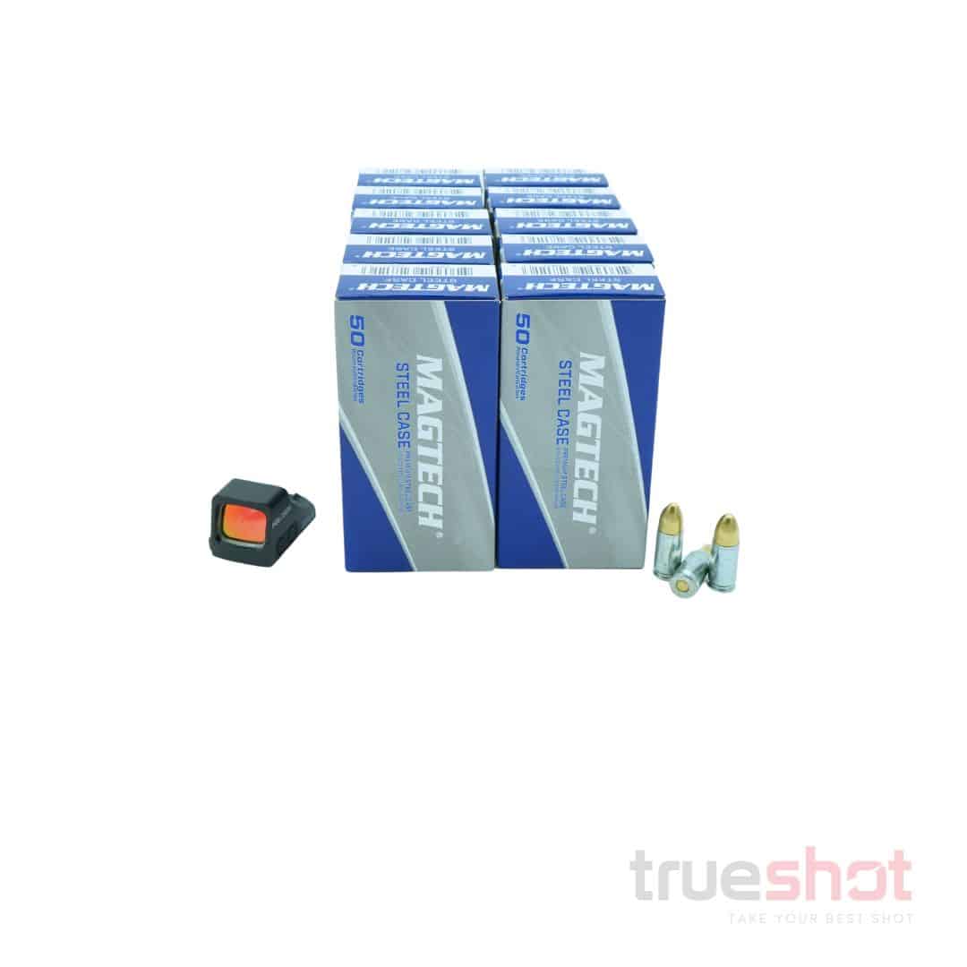 BUNDLE DEAL: Black Holosun 507k Red Dot Pistol Sight and 500 Rounds of Ammo