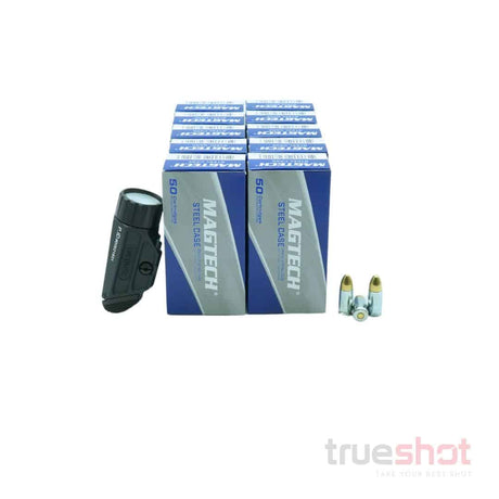 BUNDLE DEAL: Black Holosun P.ID Pistol Light and 500 Rounds of Ammo